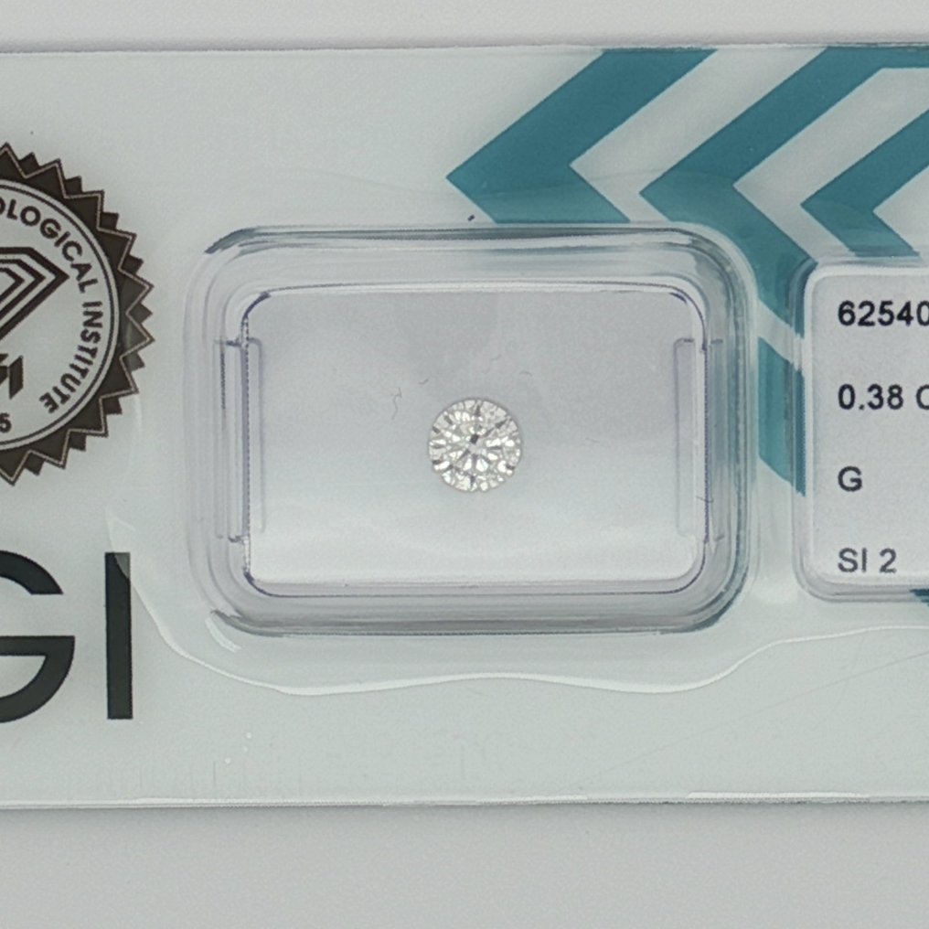 1 pcs Gyémánt (Természetes) - 0.38 ct - Kerek - G - SI2 - Nemzetközi Gemmológiai Intézet (IGI) #1.0