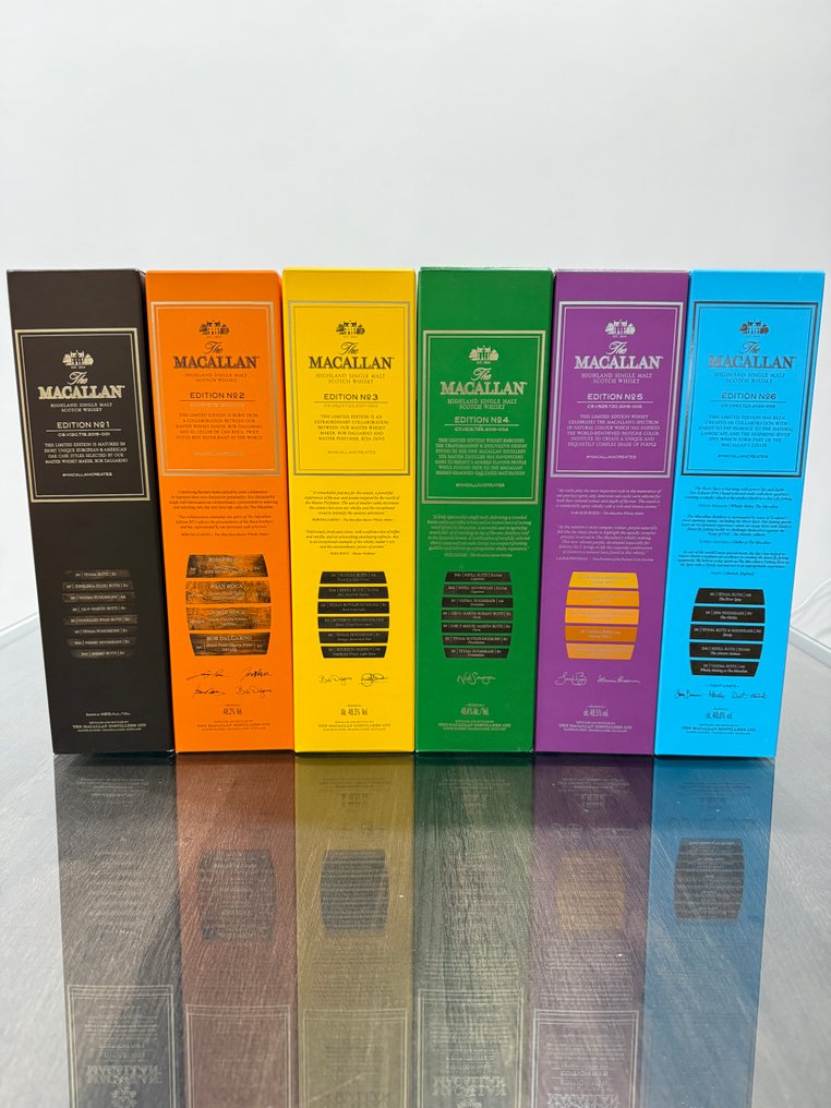 Macallan Edition No. 1 - No. 2 - No. 3 - No. 4 - No. 5 - No. 6  - 700ml, 750ml - 6 bottiglie #1.0
