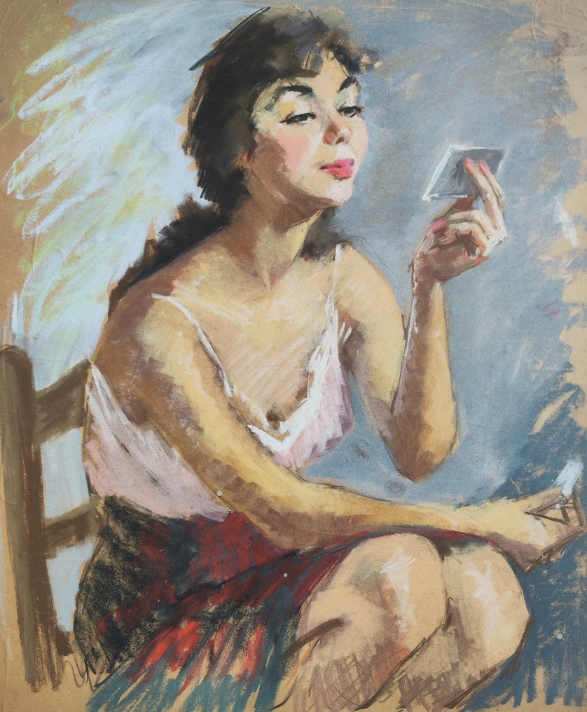 Ellen de Tombay (1918-1998) - Retrato con Espejo #1.0