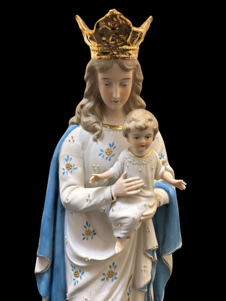 Figurine - Maria met kindje Jezus - 48 cm - Biscuit porcelain #1.0