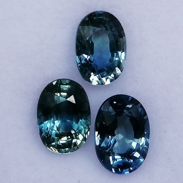 3 pcs 蓝宝石 - 2.17 ct - 西班牙宝石学院(IGE) - 双色 #4.3