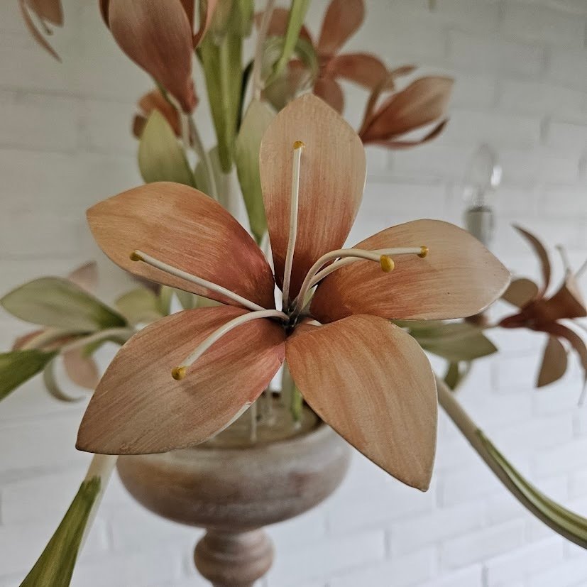 枝形吊灯 - 花卉 - 熟铁 - 大型托尔花 #4.3