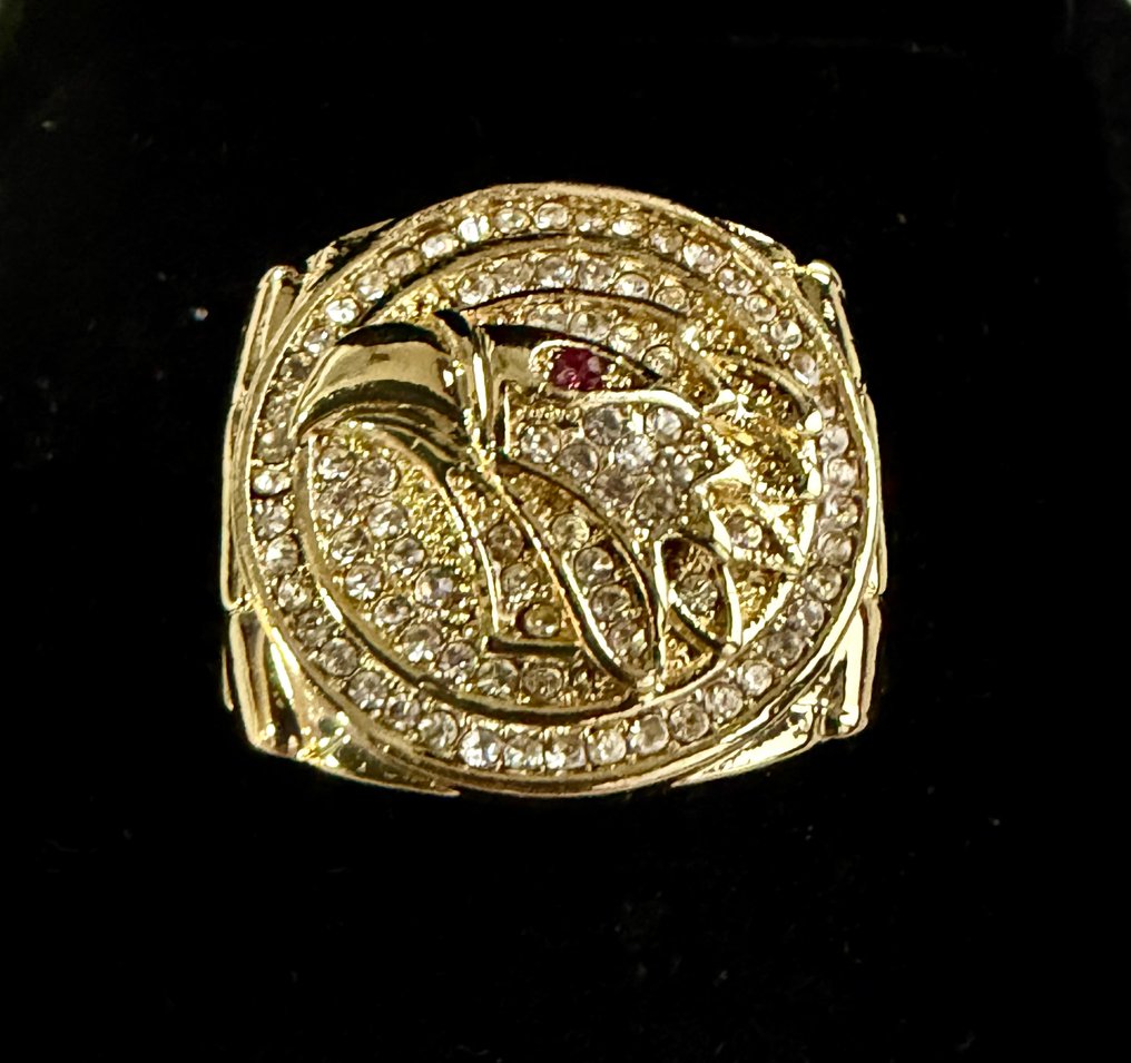 美国骑士军24克拉镀金戒指配美国鹰 - 戒指 #3.2