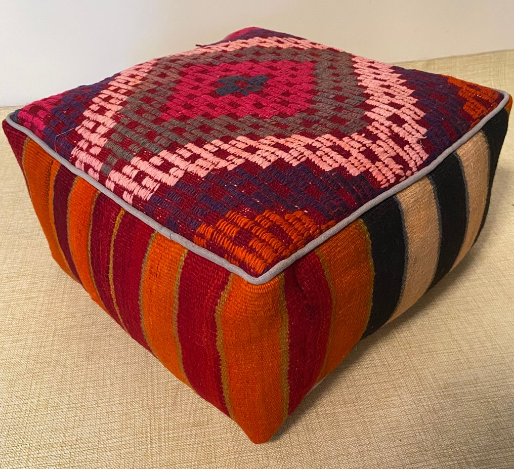 Kelim Poef - Kelim - 48 cm - 48 cm #1.0