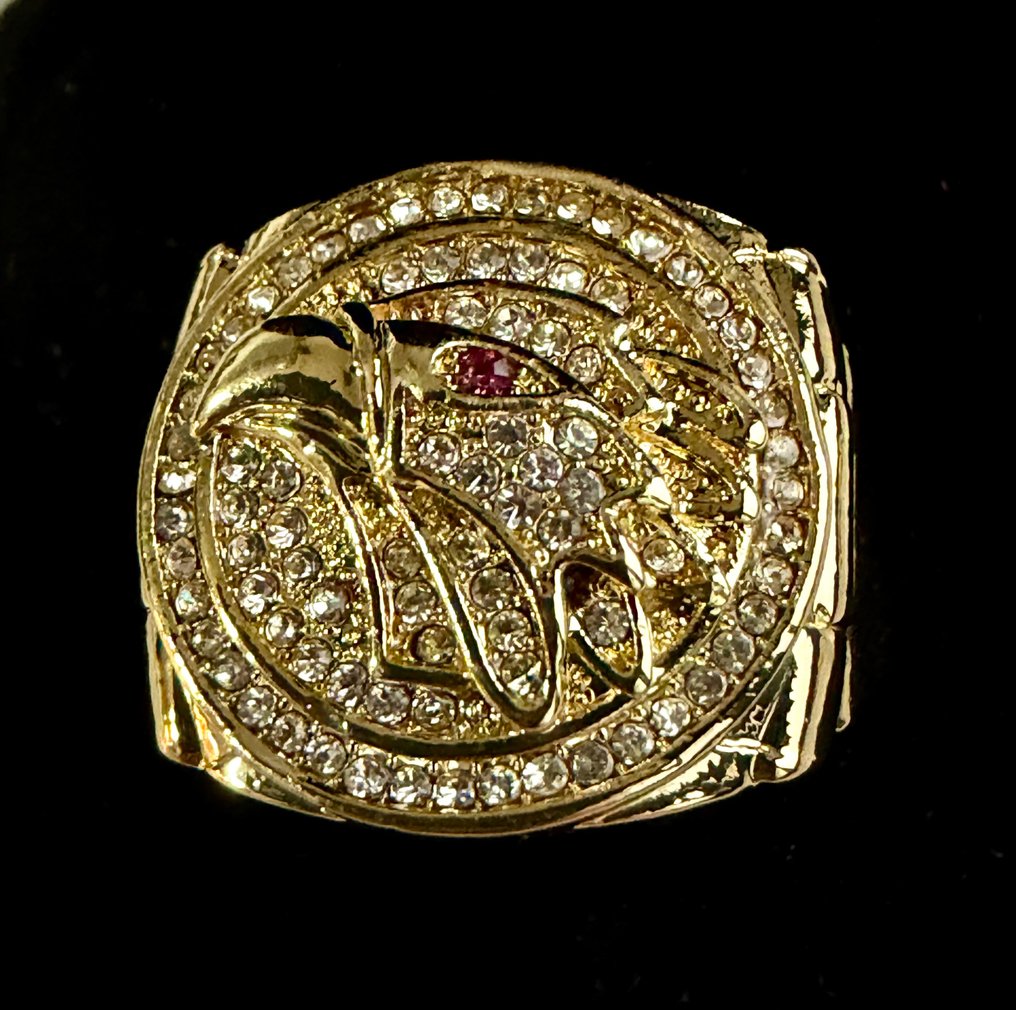 美国骑士军24克拉镀金戒指配美国鹰 - 戒指 #4.3