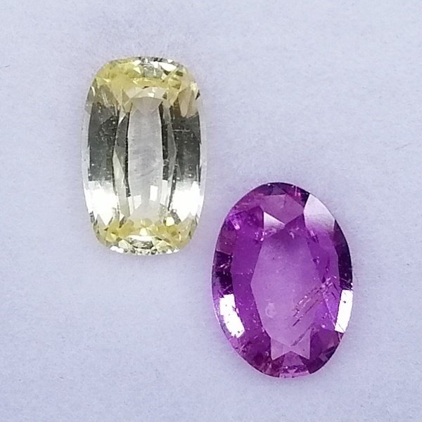 2 pcs  Sárga, Rózsaszín Zafír  - 1.59 ct - Instituto Gemólogico Español (IGE) #1.0
