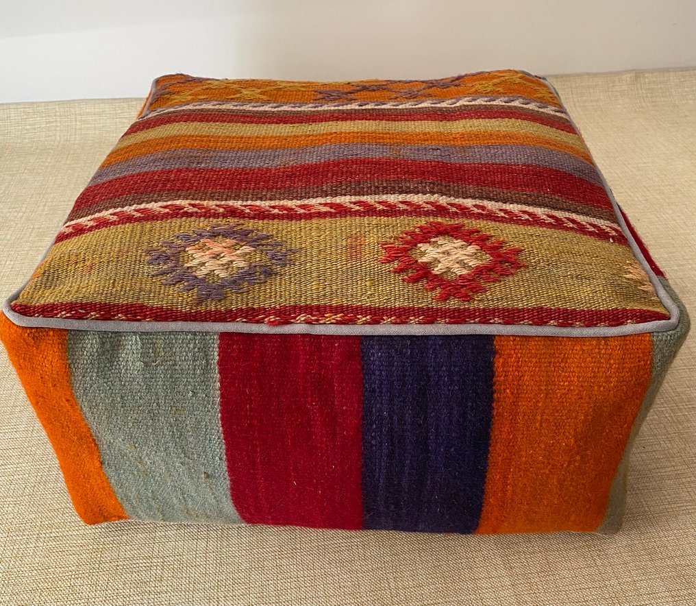 Kelim Poef - Kelim - 48 cm - 48 cm #1.0