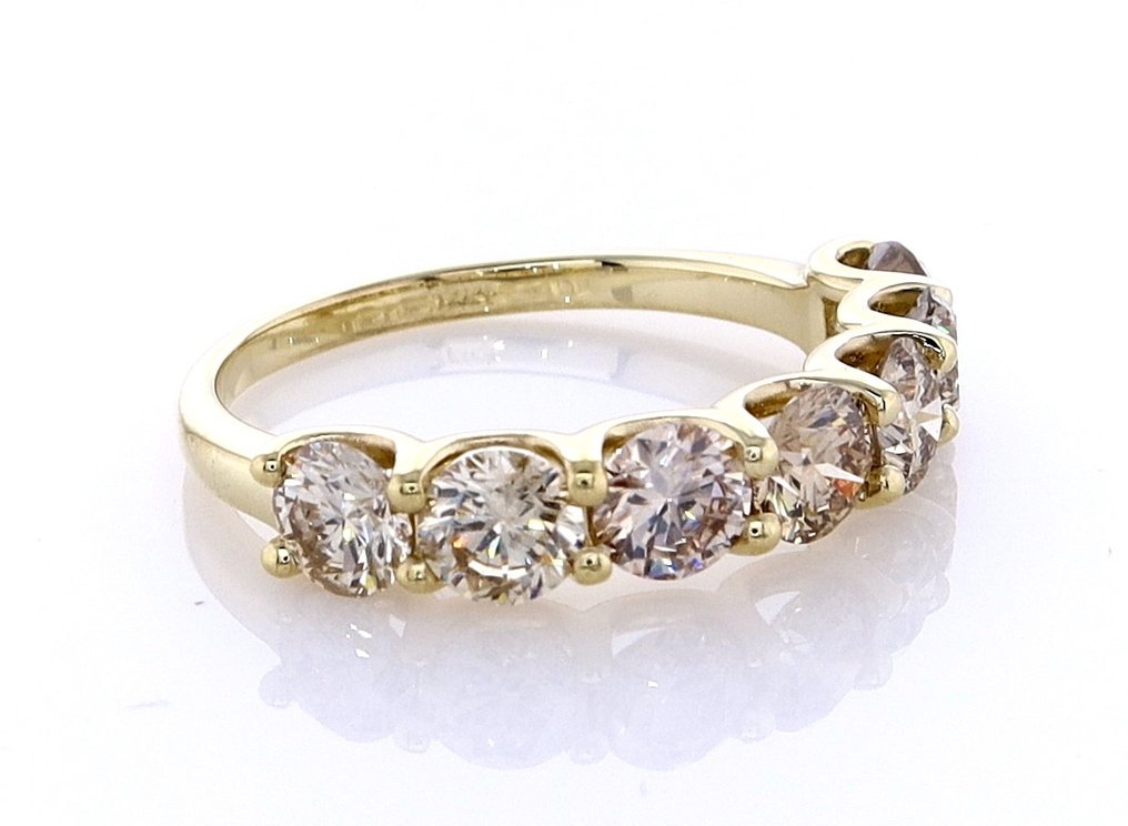 没有保留价 - 戒指 - 14K包金 黄金 -  2.19ct. tw. 钻石 (天然色彩的) #1.0