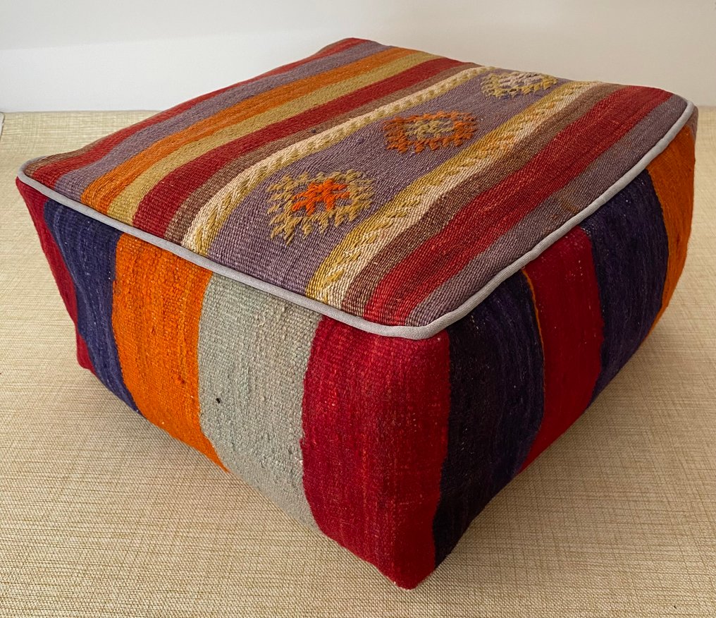 Kelim Poef - Kelim - 48 cm - 48 cm #1.0