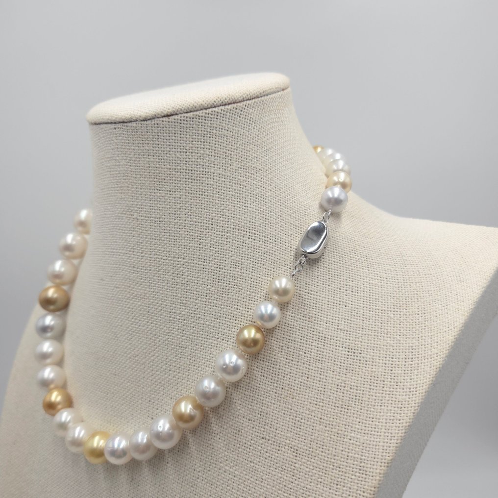 χωρίς τιμή ασφαλείας - Κολιέ Ασημί Μαργαριτάρι - Ανεμόπετρα της Νότιας Θάλασσας 14mm #3.2