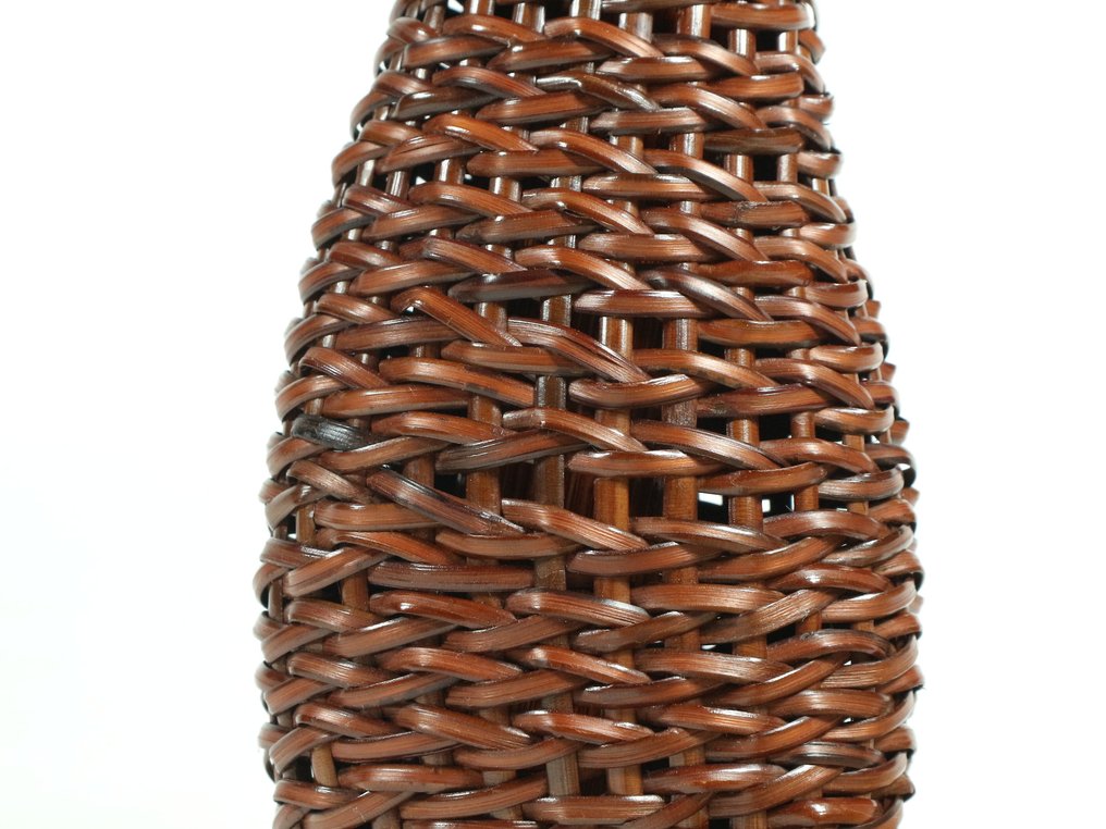 Vase - Hanging Rattan Basket by Kosuge Shotikudo (小菅小竹堂) with Signed Original Box - Japan  (No reserve price) #4.3