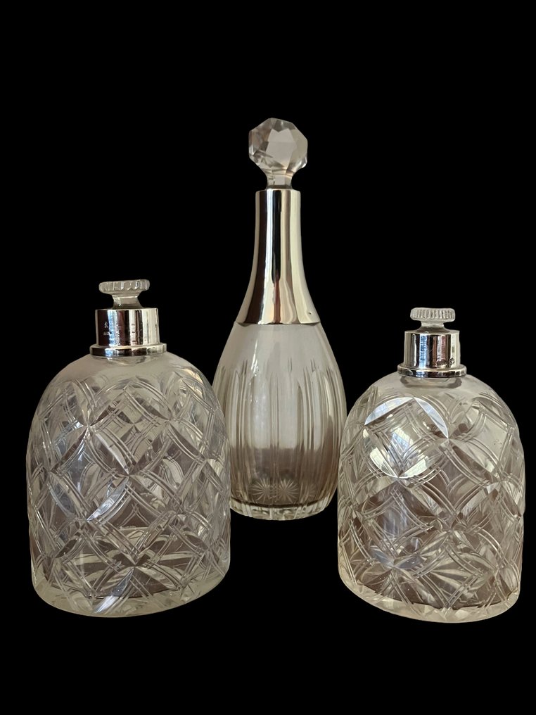 香水瓶 (3) - 配有银色项圈 - 银 - 香水瓶套装 #1.0