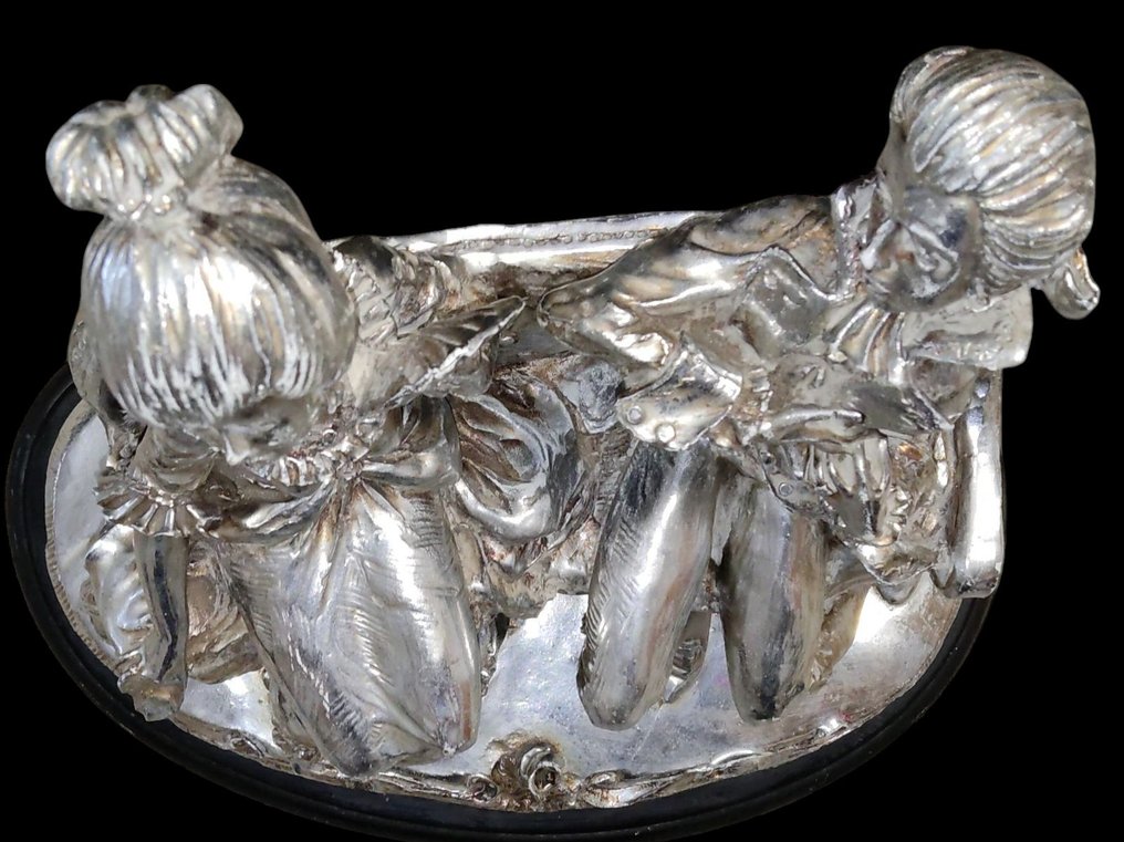 Statua, Innamorati su panchina '800 - 25 cm - .800 argento #2.1