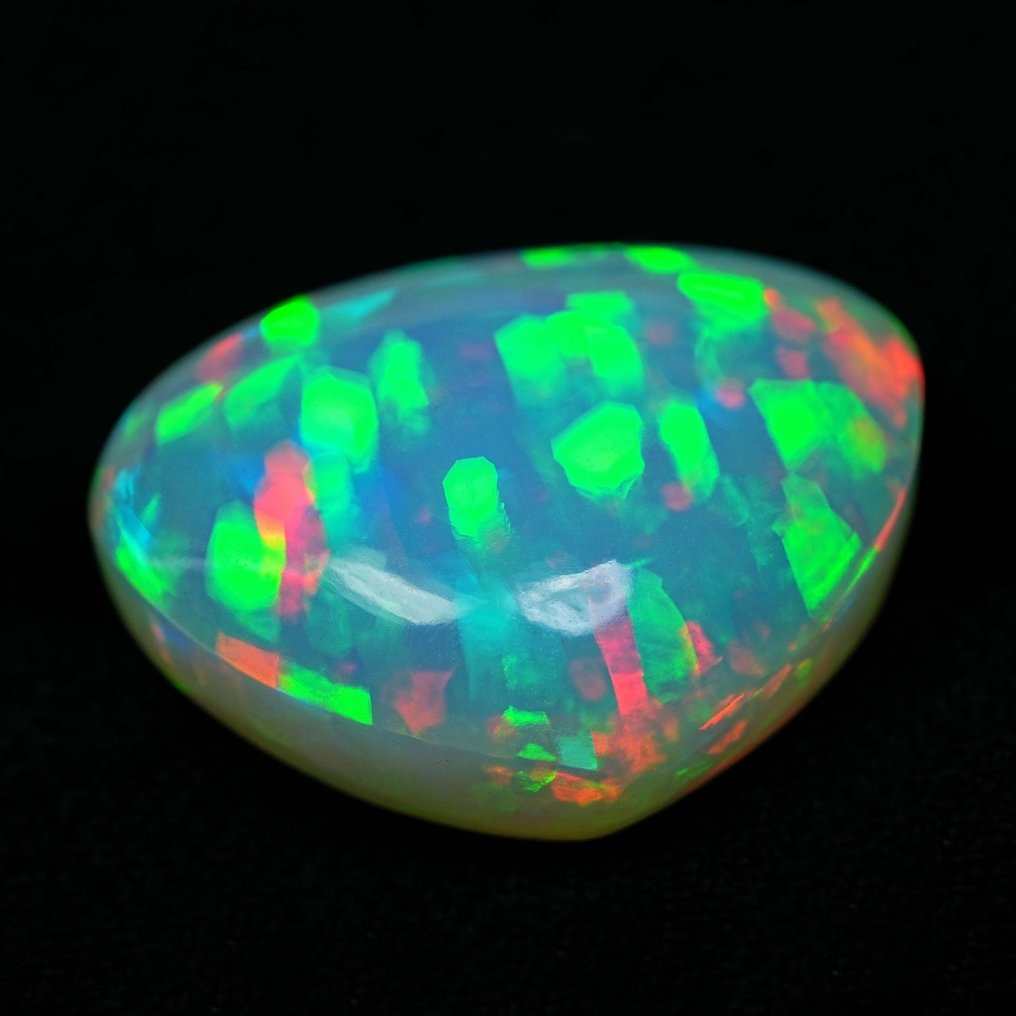 Fără preț de rezervă - 1 pcs Alb Opal - 13.23 ct - Asociația internațională de pietre prețioase colorate (ICA GemLab) - Colorplay #1.0