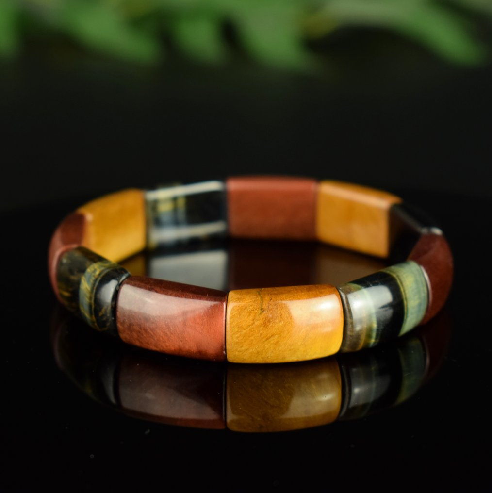 虎眼石多色天然 - 顶级品质 - 猫眼石、牛眼石、铁眼石 - 闊度: 12 mm- 39.3 g #4.3