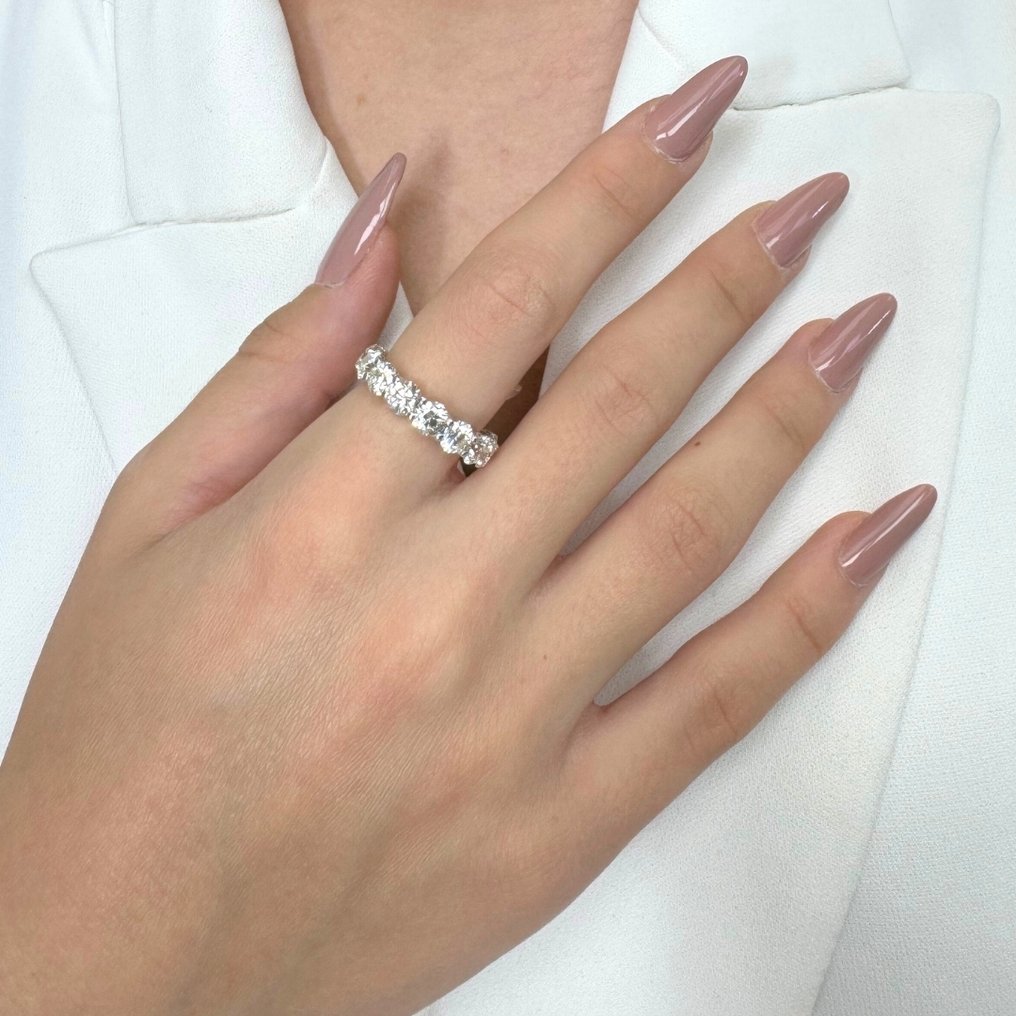 Δαχτυλίδι - 18 καράτια Λευκός χρυσός -  4.11ct. tw. Διαμάντι (Φυσικό) #3.2