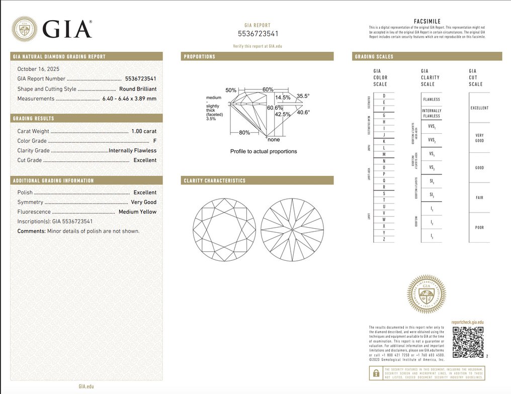 没有保留价 - 1 pcs 钻石  (天然)  - 1.00 ct - 圆形 - F - IF - 美国宝石研究院（GIA） - 免运费 #4.3