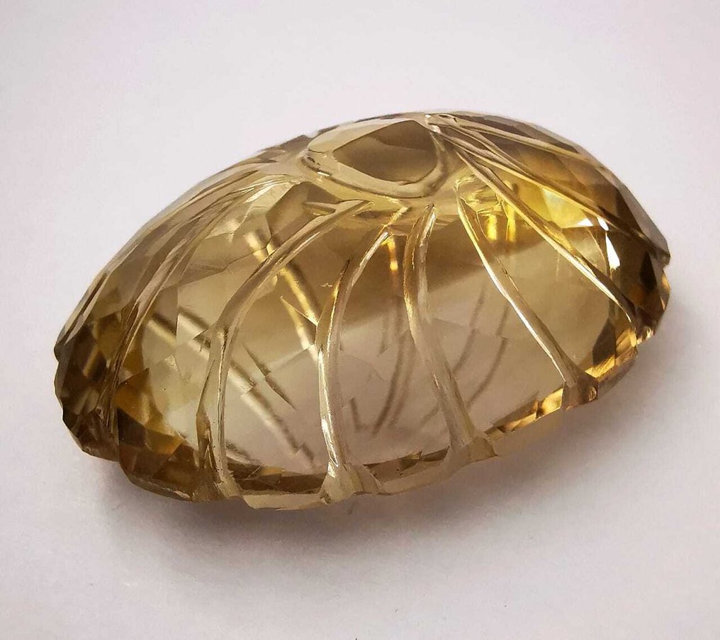 Senza Prezzo di Riserva Quarzo citrino - 78.09 ct - Antwerp Laboratory for Gemstone Testing (ALGT) - Giallo chiaro bruno #3.2