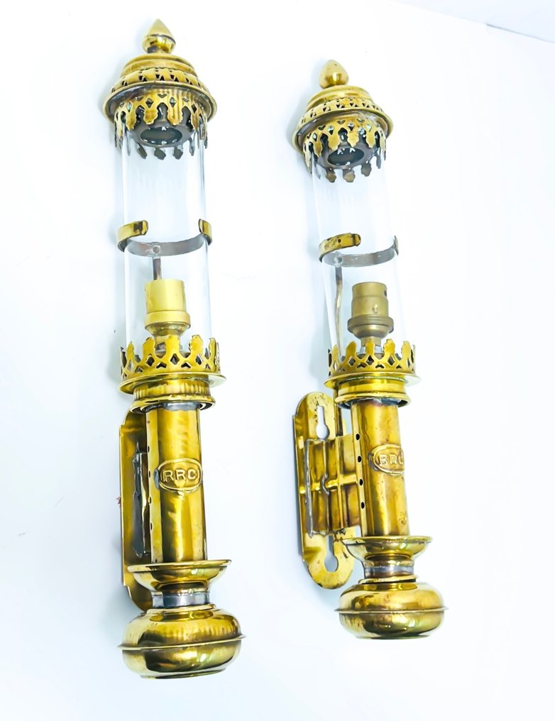 R.R.C - Wandkandelaar (2) - Oosterse express - Messing, Koper, Glas #1.0