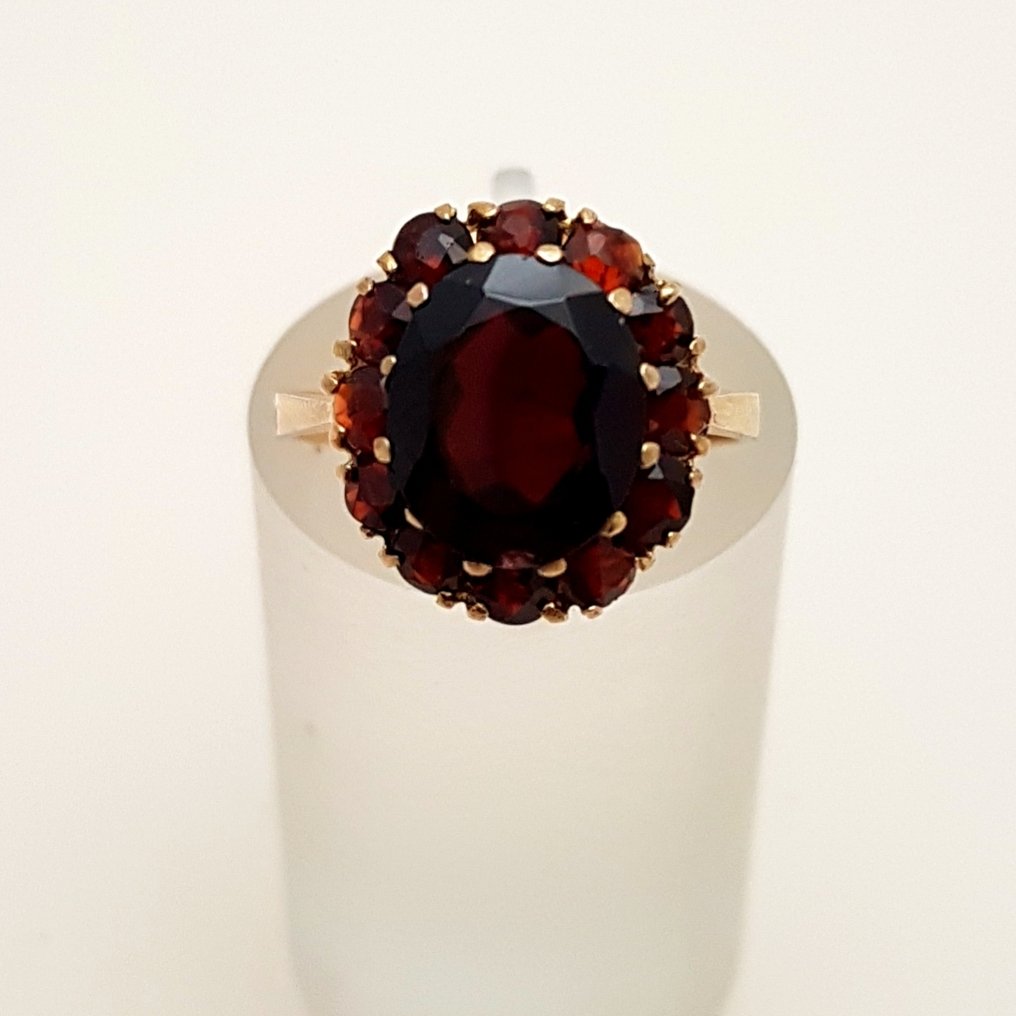 Fără preț de rezervă - Inel - 8 ct. Aur roz, Boheemse Granaat #2.1