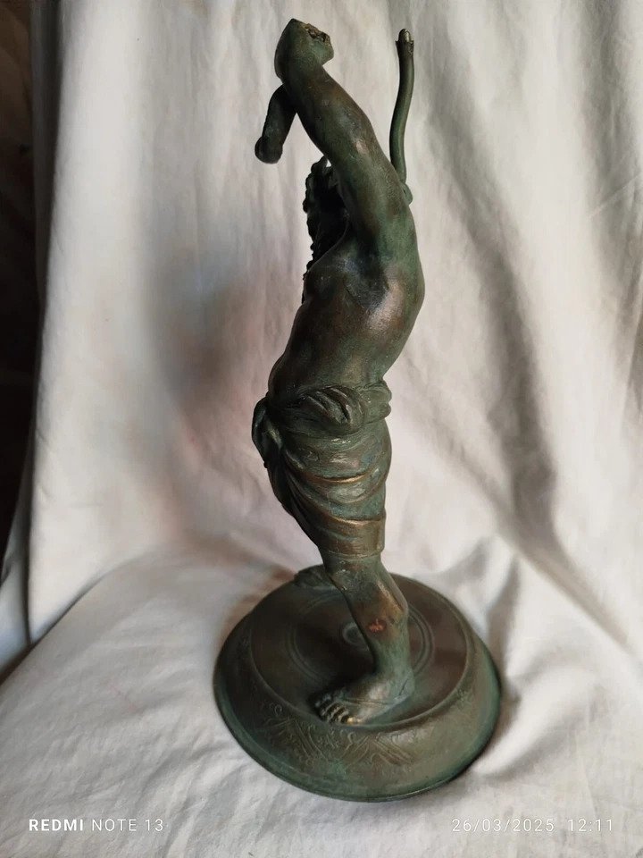 雕塑, Sileno con serpente - 37 cm - 黄铜色 #1.0