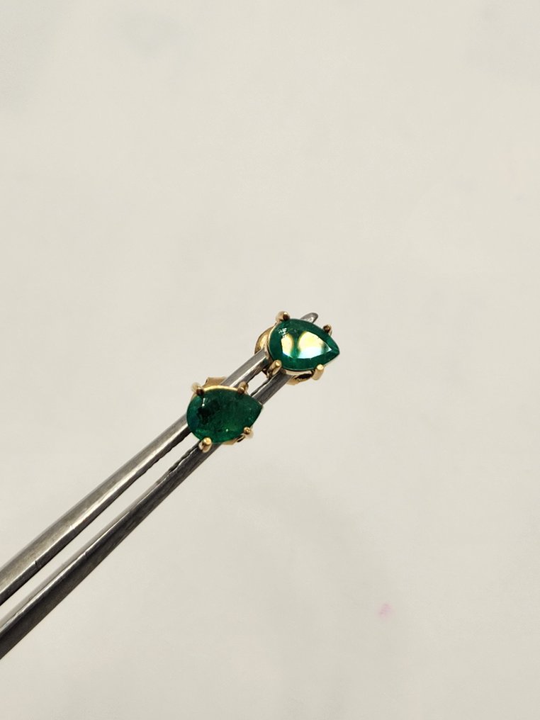 Σκουλαρίκια - 18 καράτια Κίτρινο χρυσό -  1.10ct. tw. Σμαράγδι - Αρετές Lagr de Esmeralda #4.3