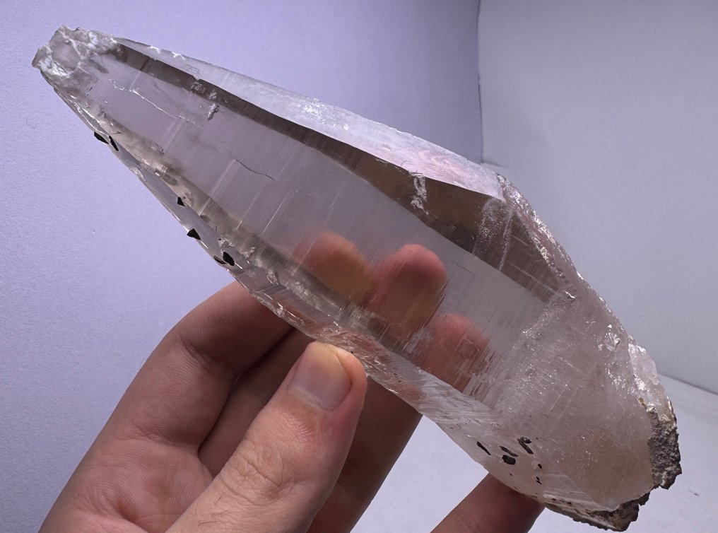 玻璃清洁Hashupi石英巨大块配有菱铁矿 水晶 - 高度: 168 mm - 宽度: 58 mm- 557 g - (1) #4.3