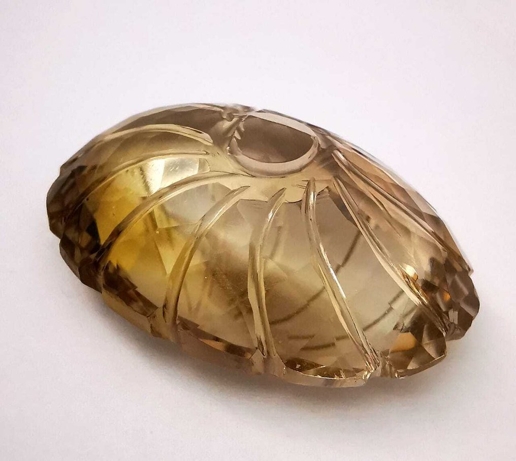 Senza Prezzo di Riserva Quarzo citrino - 78.09 ct - Antwerp Laboratory for Gemstone Testing (ALGT) - Giallo chiaro bruno #4.3