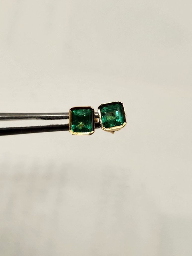 耳環 - 18 克拉 黃金 -  1.20ct. tw. 祖母綠 - 维也纳的翡翠耳环 #4.3