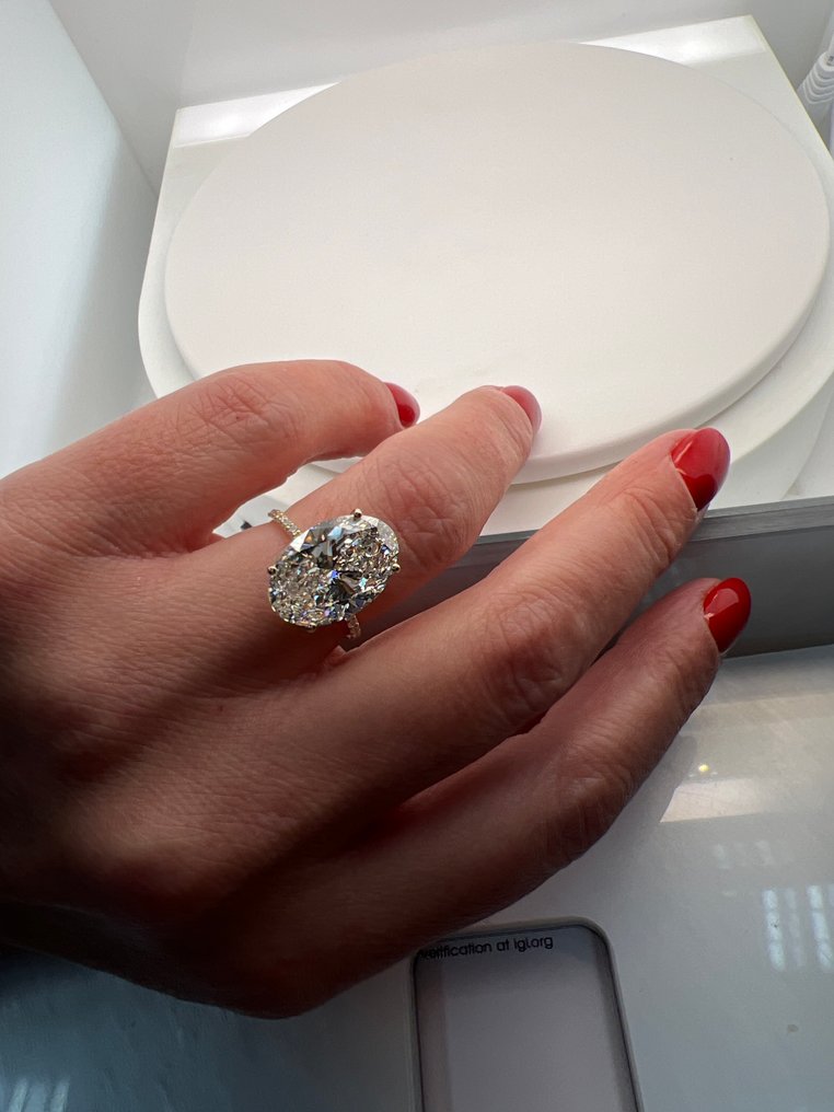 戒指 - 14 克拉 黃金 -  7.28ct. tw. 鉆石 (實驗室培育) - 鉆石 #2.1