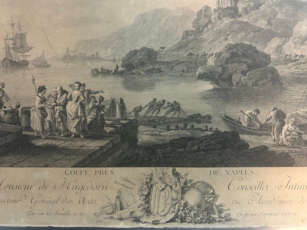Italy - Campania// Napoli; Jacques-Philippe Le Bas (1707-1783) - Golfe près de Naples (Dedicato a Monsieur de Hagelorn, Directeur Général des Postes) - 1751-1760 #4.3