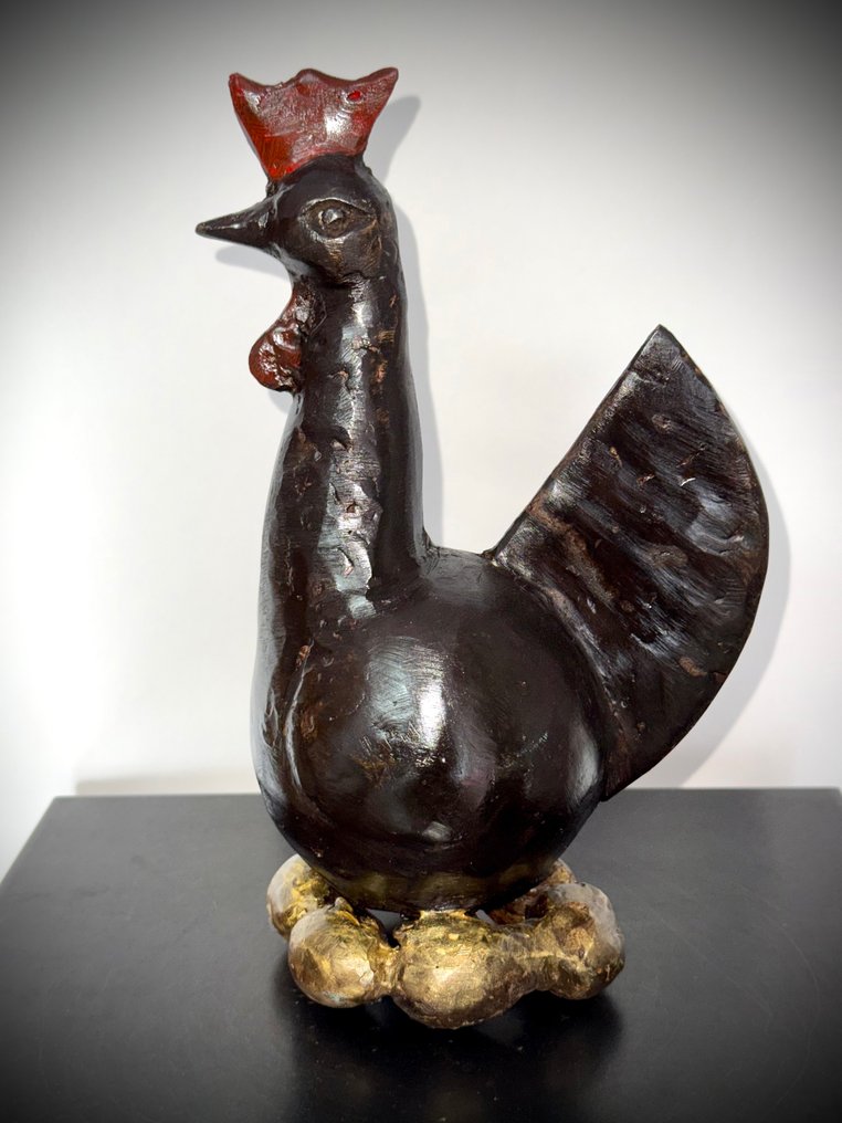 Abdoulaye Derme - Γλυπτό, Poule aux Œufs d'Or - 26 cm - Μπρούντζος #1.0