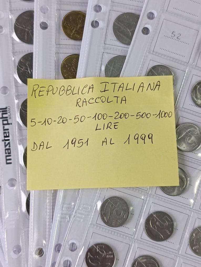 義大利共和國 Raccolta 5-10-20-50-100-200-500-1000 lire 1951/1999 (沒有保留價) #1.0