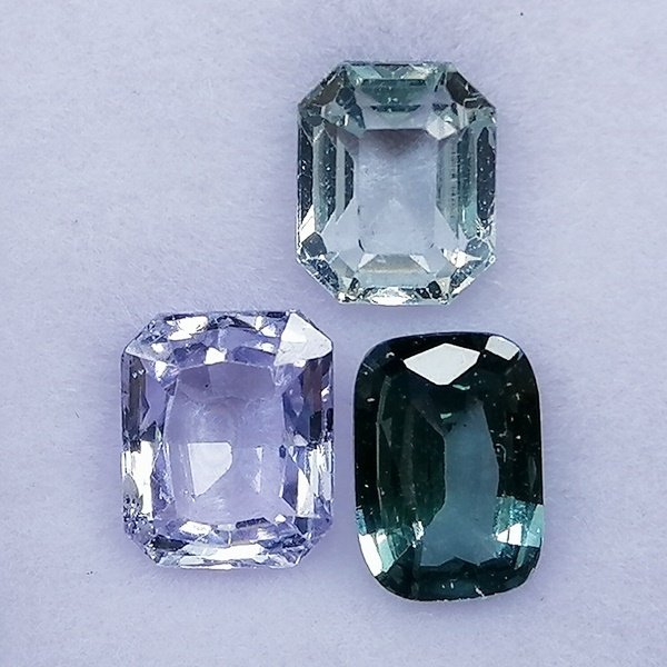 3 pcs  Ibolya, Zöld Zafír  - 2.32 ct - Instituto Gemólogico Español (IGE) #1.0