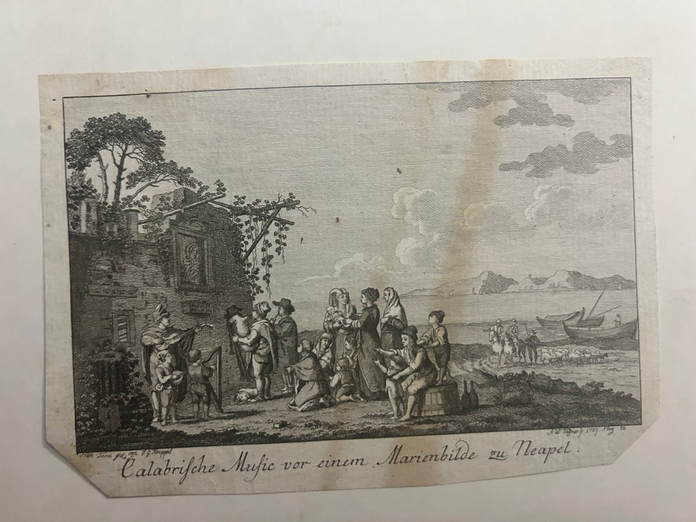 Italy - Campania // Naples; A. W. Küffner, Müller, Geyser - Vesuvio, Napoli, luoghi celebri, scene popolari. Grotta di Posillipo, la Tomba di Virgilio, - 1761-1780 #2.1