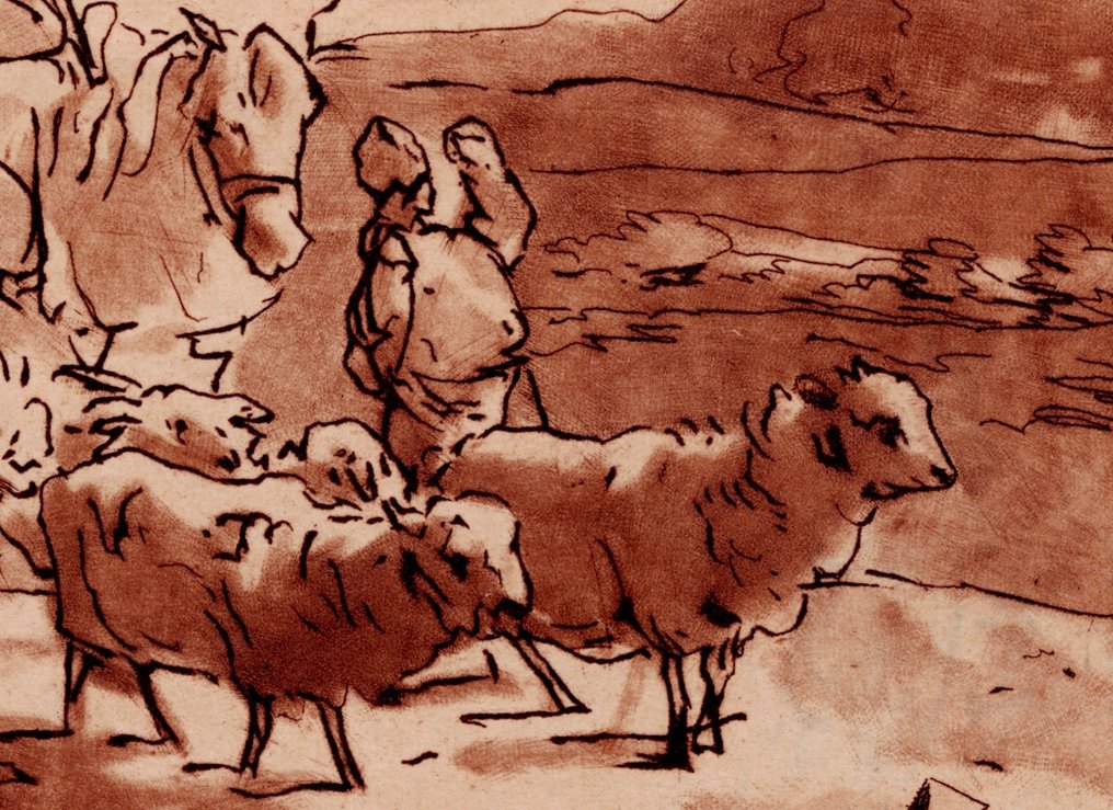 Jacob van de Velde (1744-1780) - Simon van der Does - Shepherds with cattle in a mountain landscape #3.2