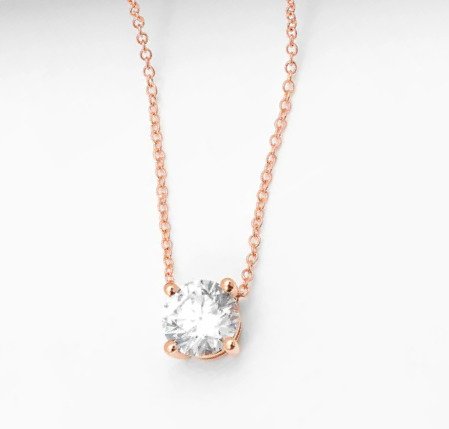 墜飾 - 14 克拉 玫瑰金 - 1.50ct. tw. 鉆石 (天然) #3.2