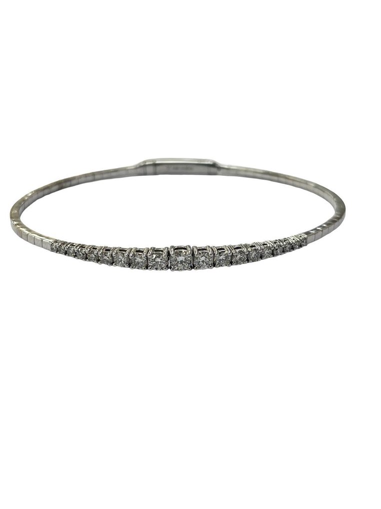 沒有保留價 - 手鈪 - 14 克拉 白金 -  0.95ct. tw. 鉆石 (天然) #1.0