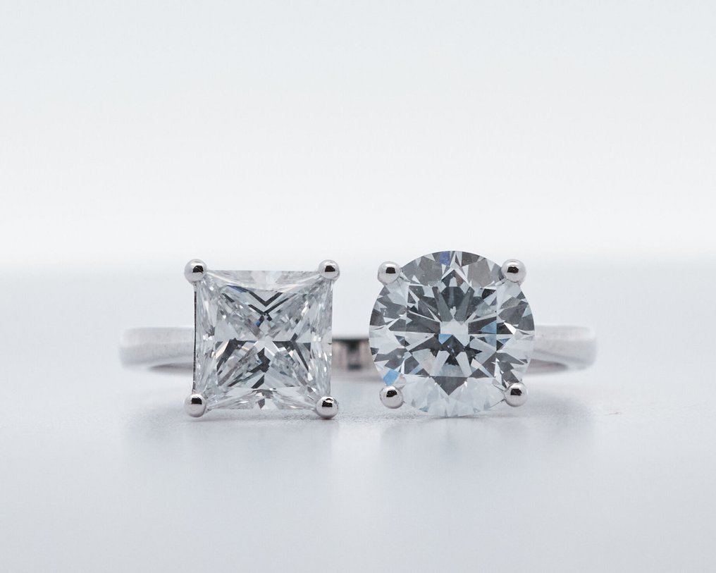 没有保留价 - 戒指 - 14K包金 白金 - 2.00ct. tw. 钻石 (实验室培育) - 钻石 #1.0