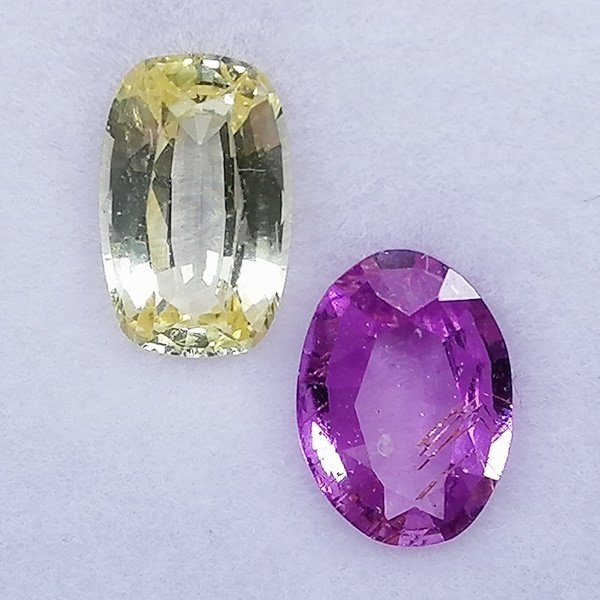 2 pcs  Sárga, Rózsaszín Zafír  - 1.59 ct - Instituto Gemólogico Español (IGE) #4.3