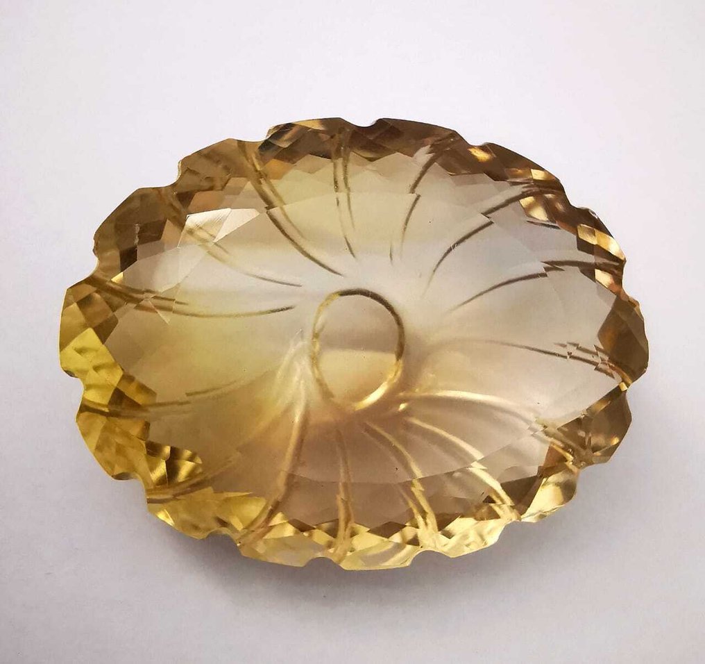 Senza Prezzo di Riserva Quarzo citrino - 78.09 ct - Antwerp Laboratory for Gemstone Testing (ALGT) - Giallo chiaro bruno #1.0