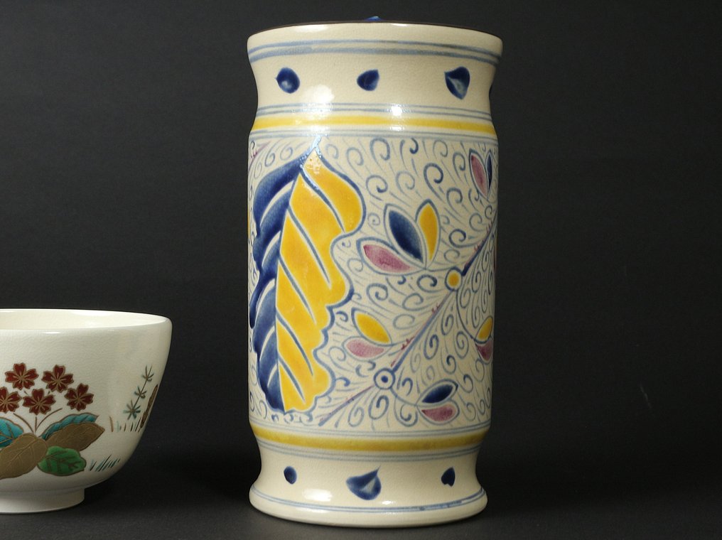 Teeastiasto - Kyoto-teevalaisimet – Ninsei-tyylinen chawan Kamiyama Zenpon (上山善峰) ja Mizusashi Torakun (陶楽) – - Ei varaushintaa #4.3