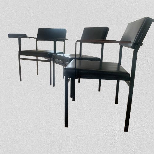 Pastoe - Cees Braakman - Stol (3) - Metall, Läder, Trä - FM 17 #3.2