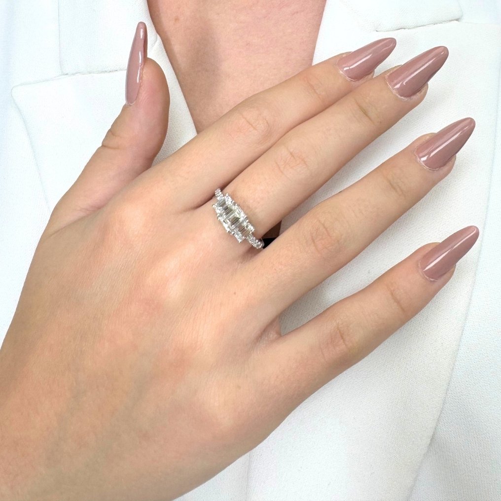 戒指 - 18 克拉 白金 - 1.85ct. tw. 鉆石 (天然) - 鉆石 #3.2