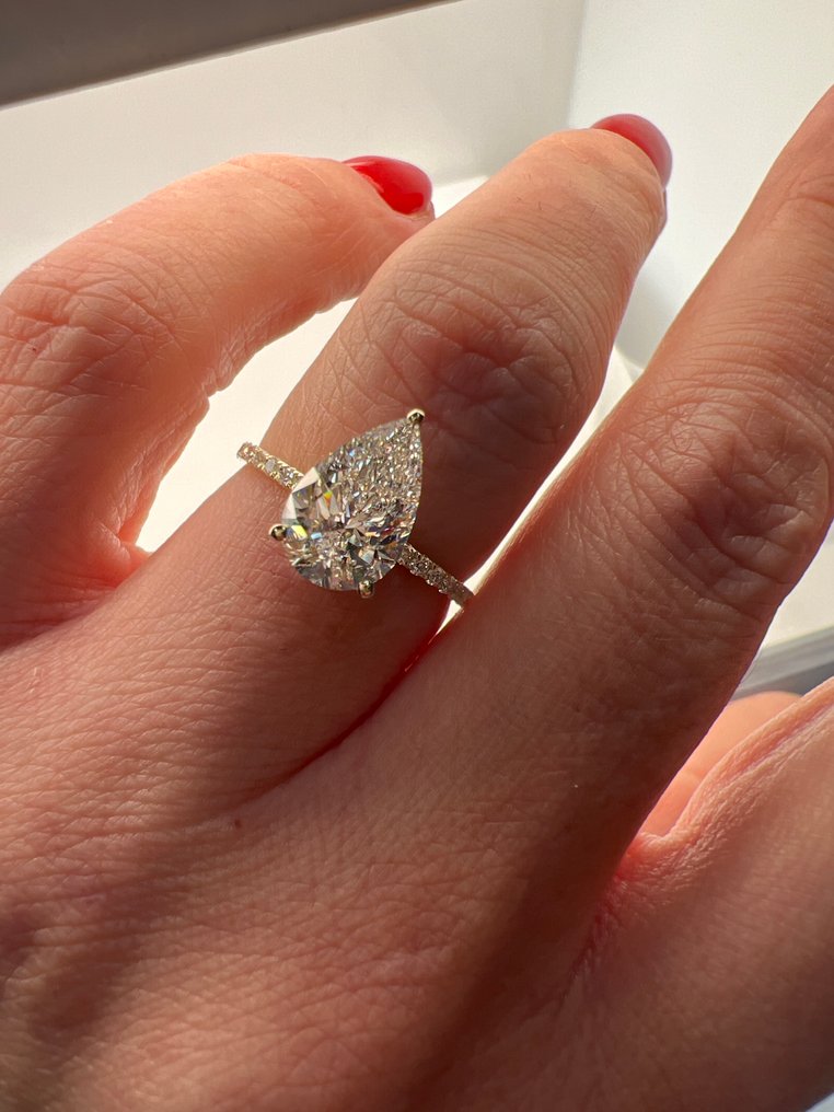 No reserve price - Ring - 14 kt. Yellow gold -  2.14ct. tw. Diamond (Lab-grown) - Diamond #2.1