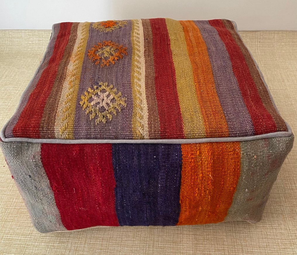 Kelim Poef - Kelim - 48 cm - 48 cm #2.1