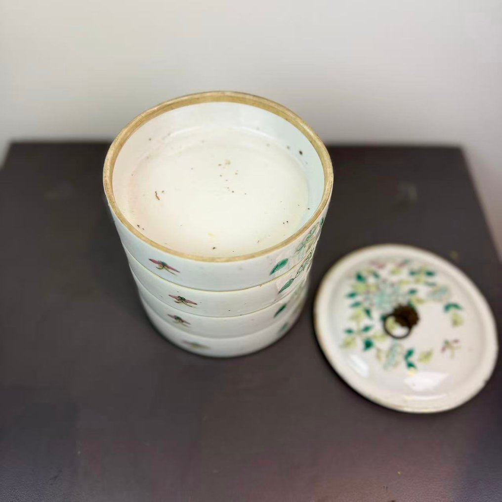 Kiinalainen famille-rose punainen jauhe -laatikkokokoelma - Posliini - 1900-luku #4.3