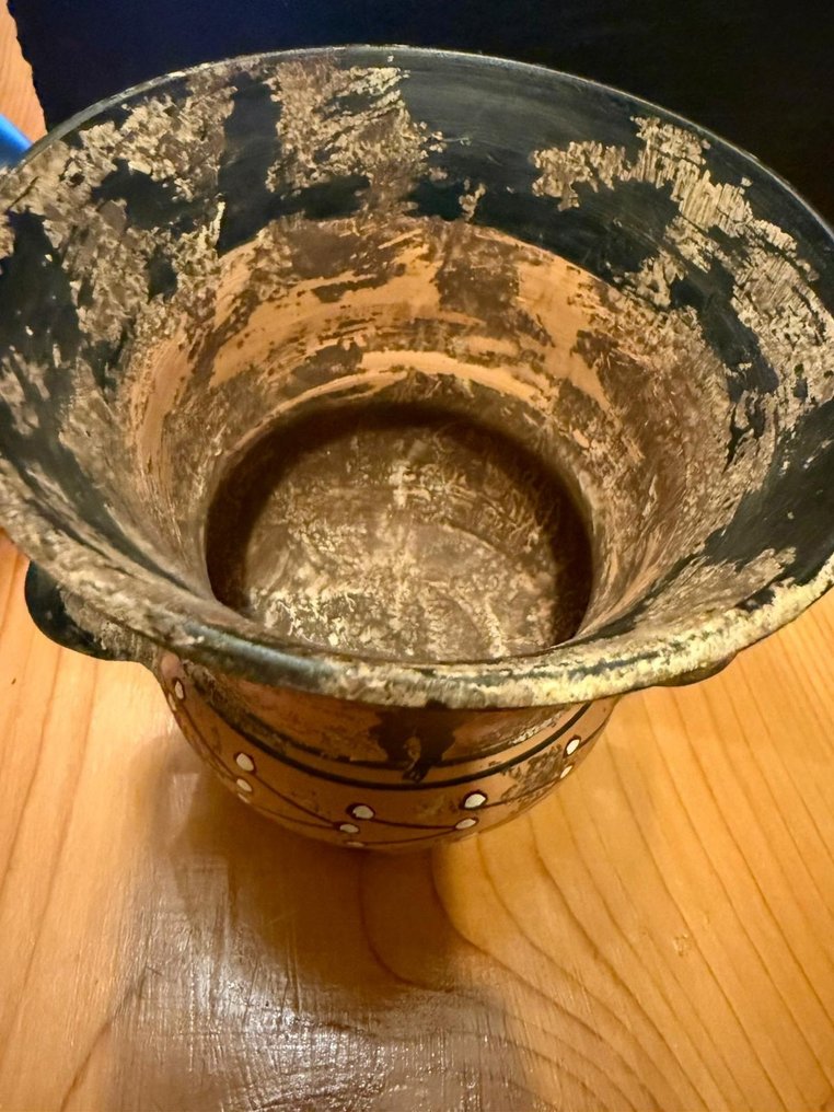 Faïence Vase - 25 cm - Réplique de cratère en forme de cloche. (Sans prix de réserve) #2.1