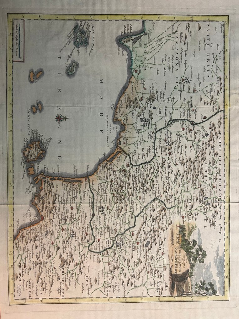 Italy - Terracina / Gaeta / Formia / Minturno / Cassino / Sora / Capua / Piedimonte / Southern Molise; Giovanni Battista Albrizzi - Carta Geografica della Terra di Lavoro o sia della Campagna Felice - 1721-1750 #4.3