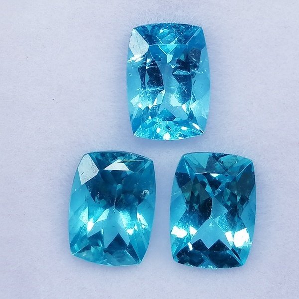 3 pcs  蓝色 磷灰石  - 2.99 ct - 西班牙宝石学院（IGE） #1.0